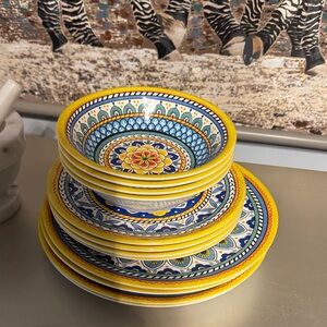 Colorful Melamine Bowl and Plate Set